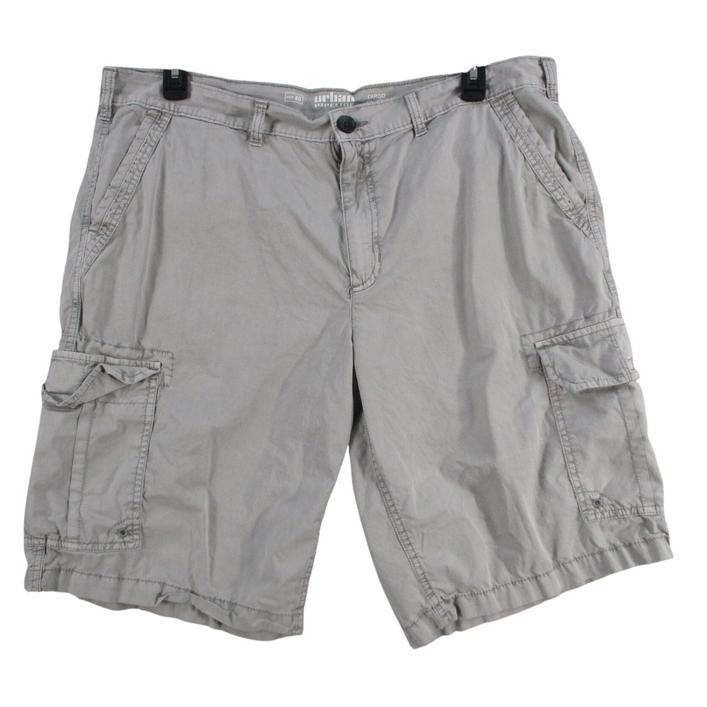 Urban Pipeline Mens Gray Cargo Shorts Size 40 Multi Pocket Casual Outdoor